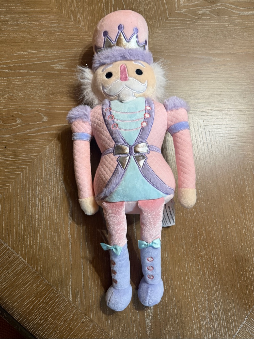 iscream Chris Nutcracker Plush 18” Christmas Holiday Toy Purple HTF Embroider